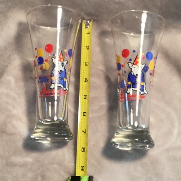 1987 Spuds MacKenzie Bud Light beer glass. Set of 2 - Picture 2 of 8